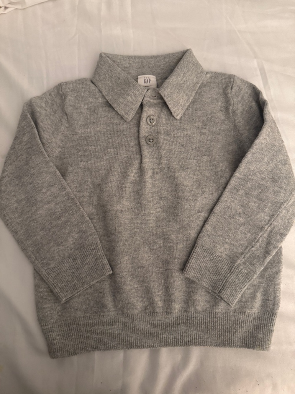 GAP Gray Polo Knit Pullover